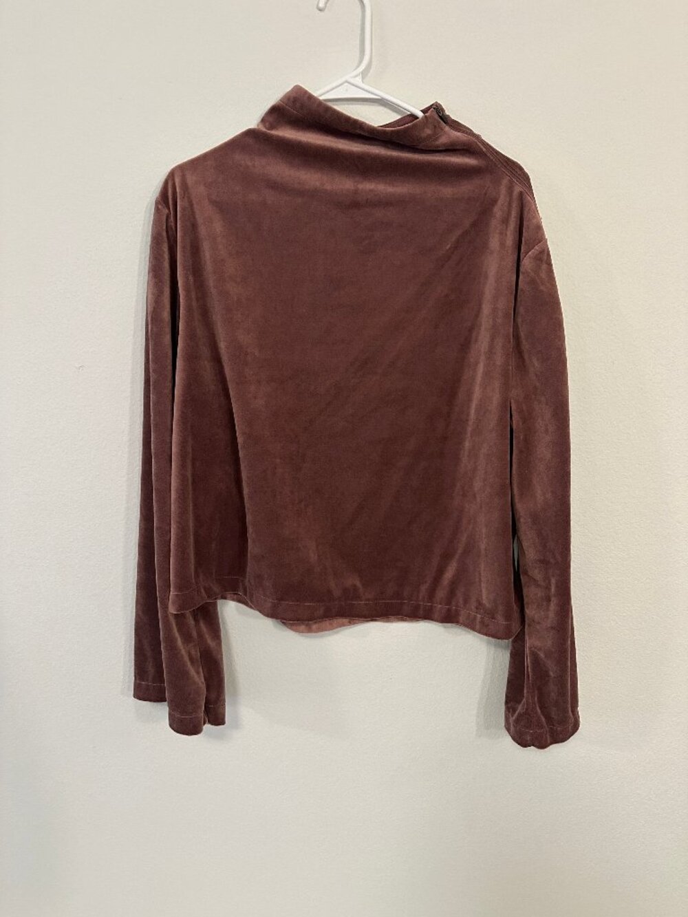 JoyLab Velour Mock Neck Pullover Top XXL Mauve Pink Soft Stretch Athleisure